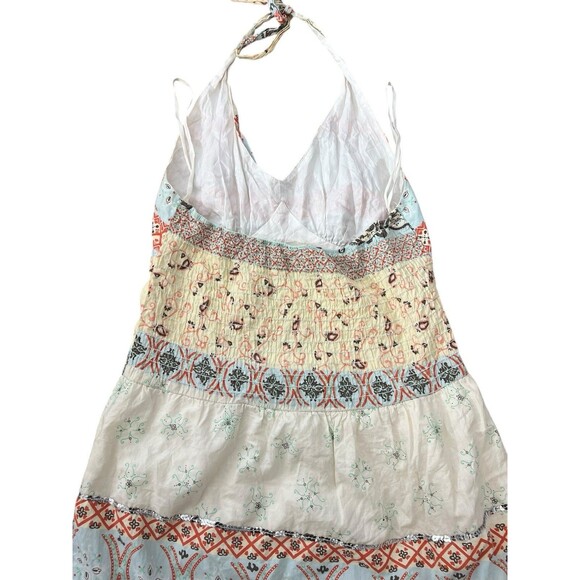 beau bois Boho lined halter maxi dress tiered hippie Y2K S/M - Picture 10 of 15